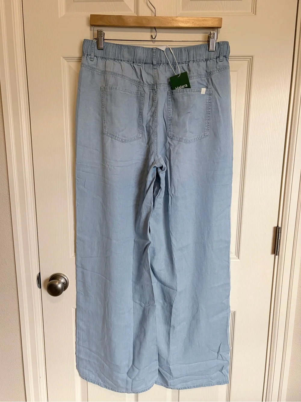 HALARA MidRise Drawstring Casual Jeans with Pockets in Malibu Blue Large Tall